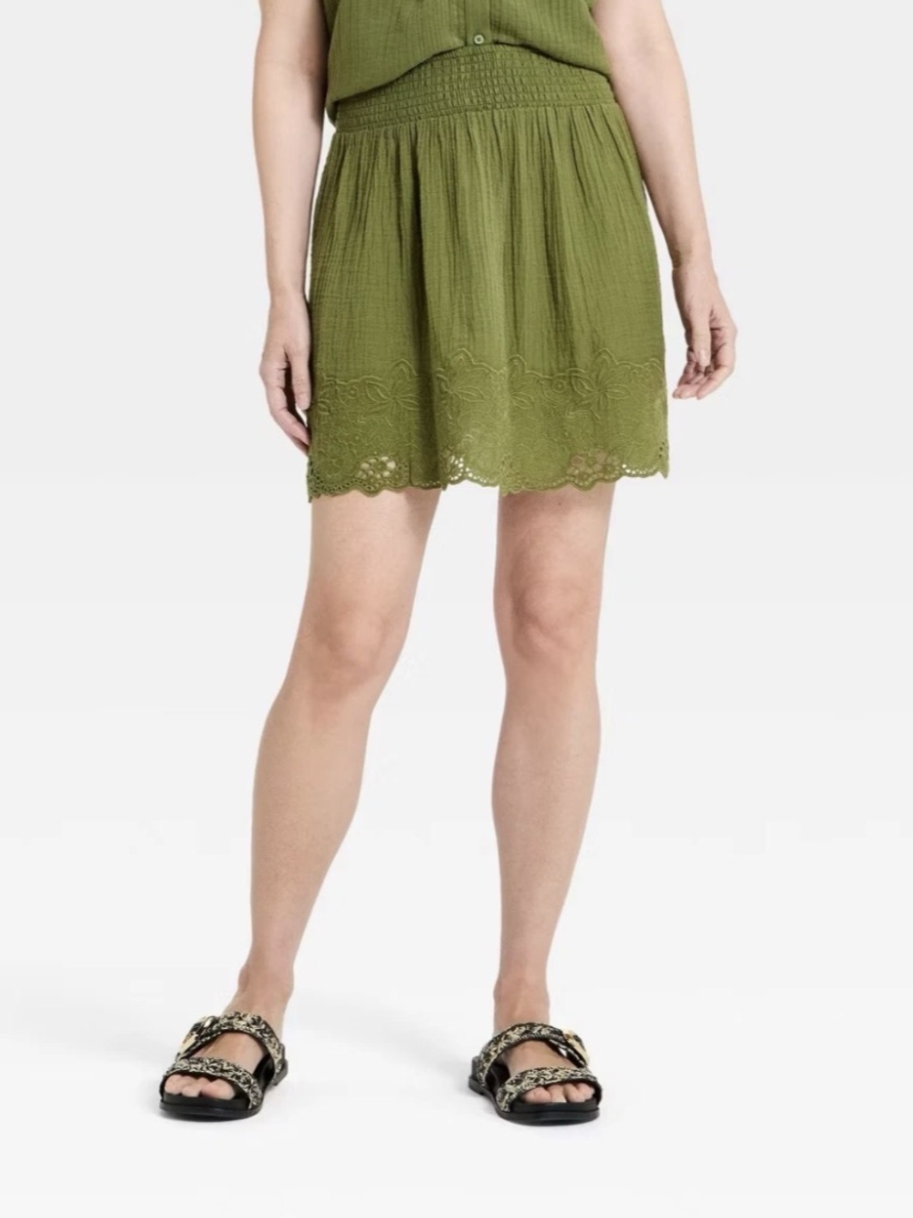 Universal Thread Women's Mini A-Line Skirt Olive Green Medium NWT